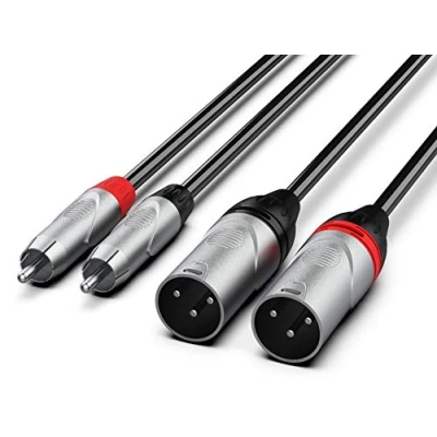 Abbildung von Audibax Pro Cable 2 XLR Macho a RCA 1.5 Metros Negro