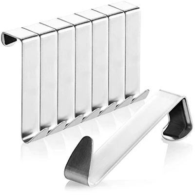 Abbildung von com four® 8X Türhaken aus Edelstahl Kleider Haken für die Türaußenseite Garderobenhaken Schranktür und Zimmertür außen 7,5 cm (08 Stück außen)