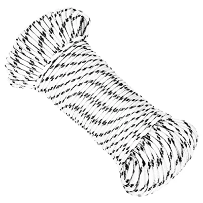 Abbildung von vidaXL Bootsseil Geflochten Festmacher Seil Flechtleine Bootstau Flechtschnur Tauwerk Ankerleine Mehrzweckseil Leine Weiß 3mmx100m Polyester