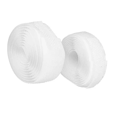 Abbildung von mumbi Klettband zum Nähen, Klett bestehend aus Haken und Flausch Aufnähen, Klettverschluss 20mm x 1 Meter, Weiß