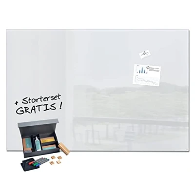 Abbildung von SIGEL SF479 Premium Glas Whiteboard Artverum 150 x 100 cm super weiß Set inkl. 6 Magnete, 4 Marker und 3 Reinigungsmittel