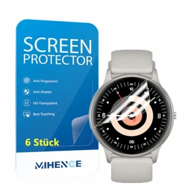 Abbildung von MIHENCE Schutzfolie für SR2 Smartwatch 1.32&#039;&#039;, TPU HD Displayschutzfolie Kompatibel AGPTEK [ 6 Stück ]