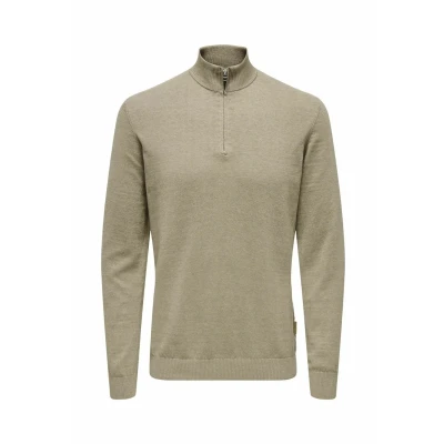 Abbildung von Only &amp; Sons Normal Strickpullover, Herren, Größe: Small, Desert taupe