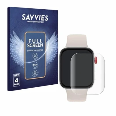 Abbildung von Savvies 4 Stück Full Screen Schutzfolie für Huawei Watch Fit 3 Cover Displayschutz Folie [3D Curved, Transparent, Anti Fingerabdruck]
