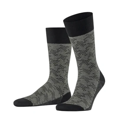 Abbildung von FALKE Herren Mighty Nest M SO Baumwolle Wolle Gemustert 1 Paar Socken, Schwarz (Black 3000), 43 44