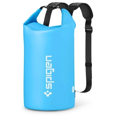 Abbildung von Spigen AquaShield A631 Waterproof Bag Sea Blue, Backpacking, Beach activity, Camping, Canoeing, Kayaking, Water sport Universal, Thermoplastic polyurethane (TPU), Click buckle, Zipper, IPX6