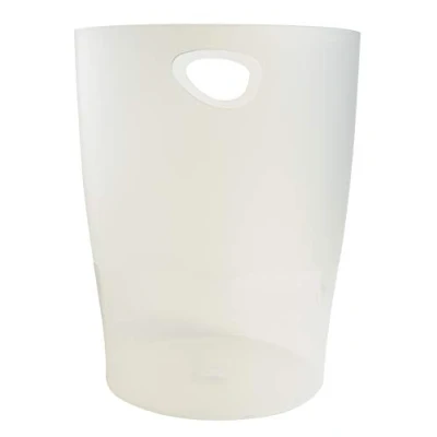 Abbildung von Exacompta 45357D ECOBIN 8er Pack Papierkorb 15 Liter mit Griffen. Eleganter und robuster Mülleimer im modernen Design glasklar
