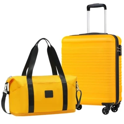 Abbildung von COOLIFE Handgepäck Koffer 55x40x20cm und Kabinentasche 20L(45x36x20cm) Set für Ryanair Fluggesellschaft Kabinengepäck Hartschlagenkoffer Leichtgewicht mit TSA Schloss