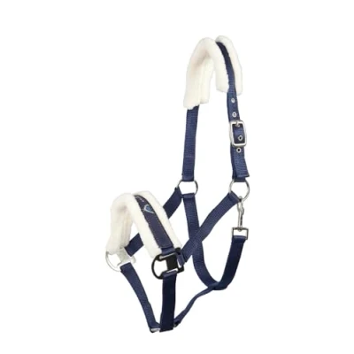 Abbildung von Pfiff 101515 Halfter mit Kunstfell unterlegt, Pferdehalfter Pony Full Cob