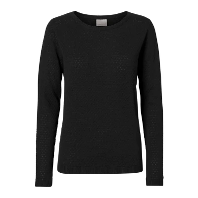 Abbildung von Vero Moda Vmcare Structure LS Oneck GA NOOS Strickpullover, Damen, Größe: XXL, Black