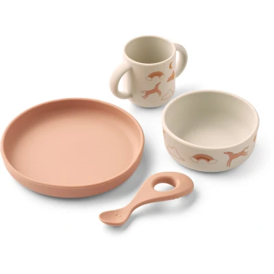 Abbildung von LIEWOOD Vivi Gemustert Geschirr Set Silikon, Dream/Ecru