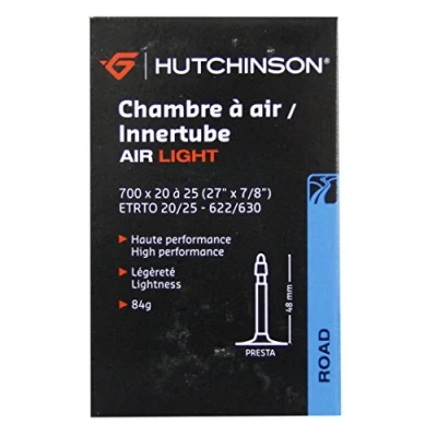 Abbildung von Hutchinson SNC Schlauch Road AIR Light SV, Schwarz, 28&quot; 700 x 20 25C,Franz. Ventil 48 mm