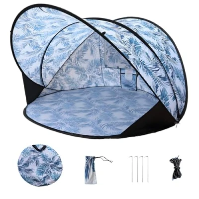 Abbildung von HYPIQQ Strandmuschel Pop Up Strandzelt UV Schutz Wurfzelt Wetter Leicht Für Garten Strand,Ahornblatt