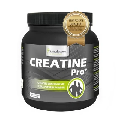 Abbildung von SanaExpert Creatine Pro (Creapure®), Sportgetränk für 215 Portionen, 100% Creatin Monohydrat, Kreatin Pulver, gut löslich, klimaneutral, 650 g