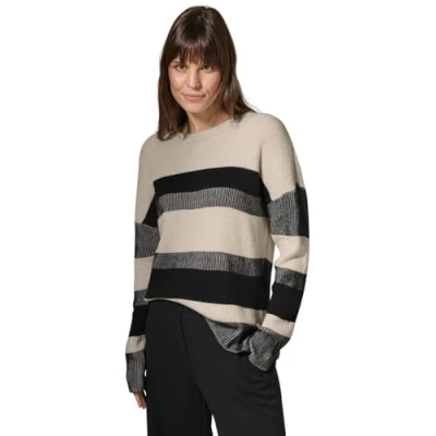 Abbildung von Cecil Gestreifter Strickpullover, Damen, Größe: Small, Schwarz
