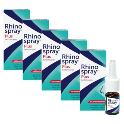 Abbildung von Rhinospray Plus bei Schnupfen 5 x 10 ml Befreit die Nase effektiv mit Tramazolin und ätherischen Ölen Schnupfen, geschwollener Nasenschleimhaut Nasennebenhöhlenentzündung