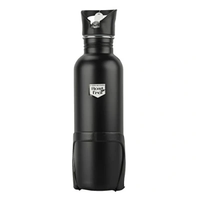Abbildung von Fischer Erwachsene Trinkflasche Edelstahl m Halter sw 750ml, schwarz, 750 ml