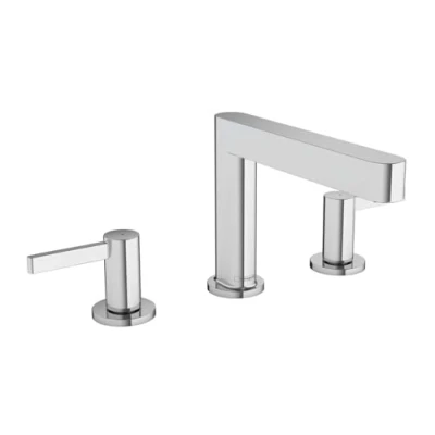 Abbildung von hansgrohe Waschtischarmatur &quot;Finoris&quot;, 3 Loch 11cm, mit Push Open Ablaufgarnitur