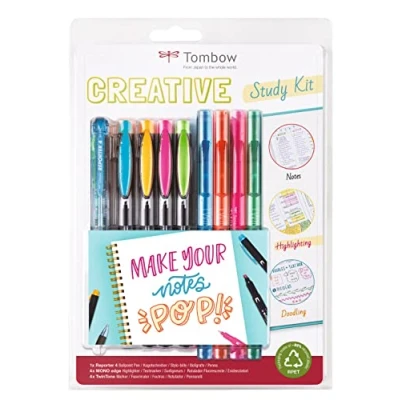 Abbildung von Tombow STUD SET, Kreatives Set für visuelle Stiche, Selbstorganisierung, Sketchnotes und alle deine Notizen, 8 Marker mit doppelter Spitze &amp; 1 4 Farb Kugelschreiber, bunt