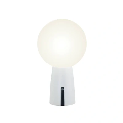 Abbildung von Zafferano, Olimpia Pro Lampe, Wiederaufladbare und Kabellose Tischlampe mit Touch Control, Geeignet für den Innen Außenbereich, Dimmer, 3000 K, Höhe 26 cm, Farbe Weiß