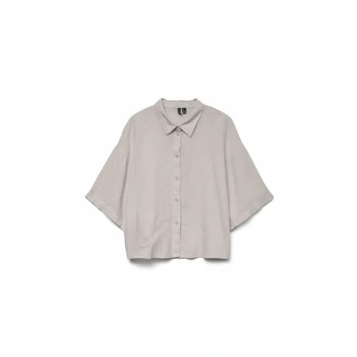 Abbildung von Vero Moda Hemdbluse &quot;VMLINN LINEN 2/4 SHORT SHIRT WVN NOOS&quot;