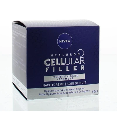 Abbildung von NIVEA CELLULAR Expert Filler Nachtpflege (1 x 50 ml), straffende Anti Aging Gesichtscreme, angereichert mit reiner Folsäure und Hyaluronsäure, aufpolsternde Pflege für reife Haut