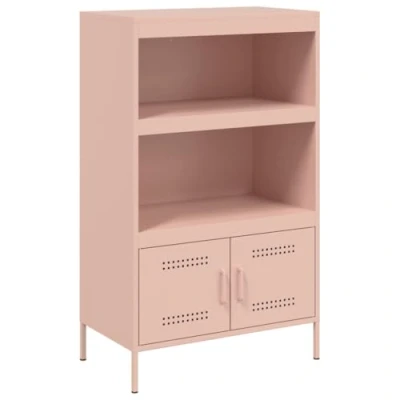 Abbildung von vidaXL Highboard, Sideboard mit Stauraum, Kommode Anrichte für Wohnzimmer, Mehrzweckschrank Beistellschrank Schrank, Industrie Stil, Rosa Stahl