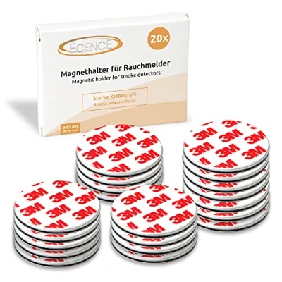 Abbildung von ECENCE Magnet 20x Magnethalterung 50mm für Rauchmelder (20 St)