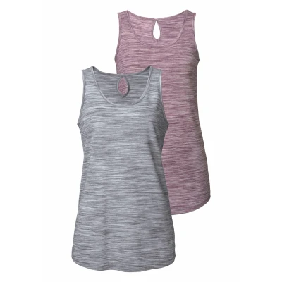 Abbildung von Beach Time 2ER PACK Top beeremeliert+graumeliert, Damen, Größe: 32/34, Beere meliert+grau meliert