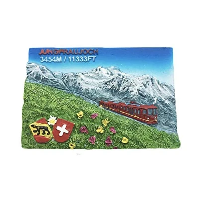 Abbildung von 3D Jungfrau Schweiz Kühlschrank Kühlschrankmagnet Tourist Souvenirs Handgemachte Harz Handwerk Magnetische Aufkleber Home Küche Dekoration Reise Geschenk