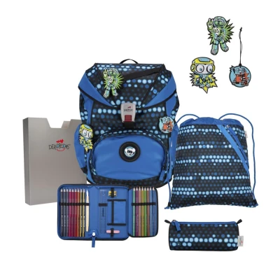Abbildung von DerDieDas ErgoFlex Superflash Set Blue Robot Schulrucksack