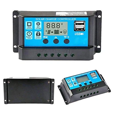 Abbildung von Y&amp;H 20A 12V/24V Solar Laderegler Solarpanel Controller Intelligenter Regler mit Dual USB Port 5V Licht Timer Steuerung LCD Display