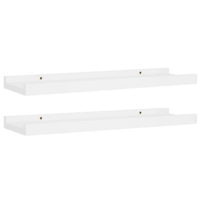 Abbildung von vidaXL Regal Bilderleisten 2 Stk. Weiß 40x9x3 cm MDF, tlg.