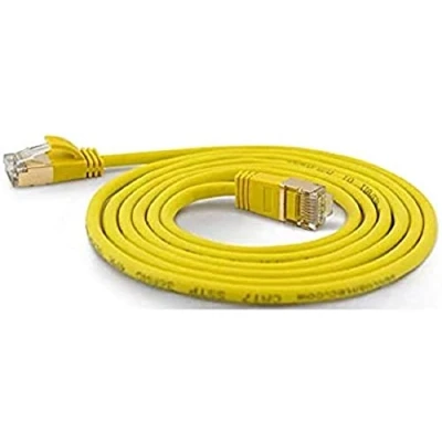 Abbildung von wantecWire Extra dünnes Patchkabel CAT.7 Kabel, CAT.6 Stecker SSTP geschirmt, Länge 1 m, gelb
