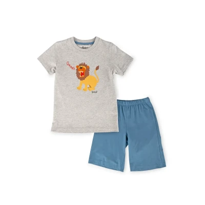 Abbildung von sigikid SET Pyjama für Kinder, Größe: 116, Grau blau