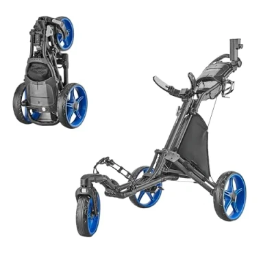 Abbildung von CaddyTek Unisex Erwachsene CaddyLite ONE Swivel V8, Blue Golf Push Cart, Blau, Version 8
