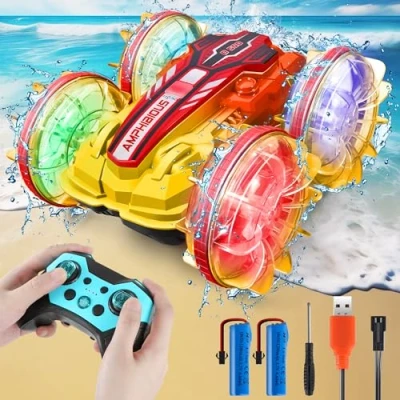 Abbildung von GLEEHAPY Ferngesteuertes Auto ab 4 5 6 7 8 9 10 Jahre, Amphibienfahrzeug Ferngesteuert RC Outdoor Spielzeug Kinder für Jungen Mädchen 3 12 Jahre Weihnachten Geburtstags Geschenke