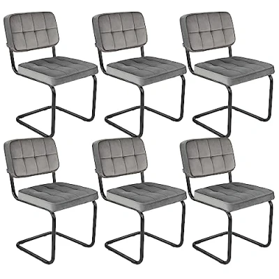 Abbildung von Kick Collection 6er Set Esszimmerstühl Ivy Grau Modern und Hochwertig Samt Metall Erhältlich in vielen Farben
