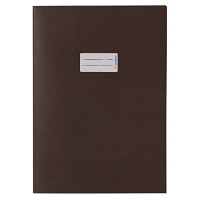 Abbildung von HERMA 7097 Heftumschläge A4 Papier Braun, 10 Stück, Hefthüllen mit Beschriftungsfeld aus extrem kräftigen &amp; satten Farben, Heftschoner Set für Schulhefte, farbig
