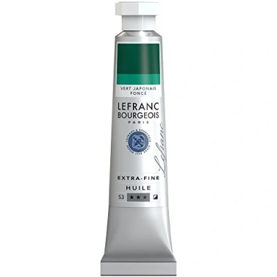 Abbildung von Lefranc Bourgeois 404979 extra feine Ölfarbe in Künstlerqualität aus hochwertigen Pigmenten, lebendige Farben, hohe Lichtechtheit, 20ml Tube Japanischgrün Dunkel