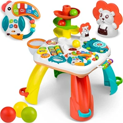 Abbildung von RICOKIDS Lerntisch + Tafel, Interaktives Spielzeug, Musik, RK 811, Bunte und bewegliche Elemente, Förderung der Kleinmotorik