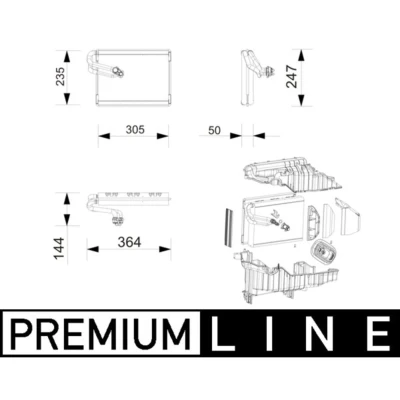 Abbildung von Verdampfer, Klimaanlage MAHLE AE 271 000P