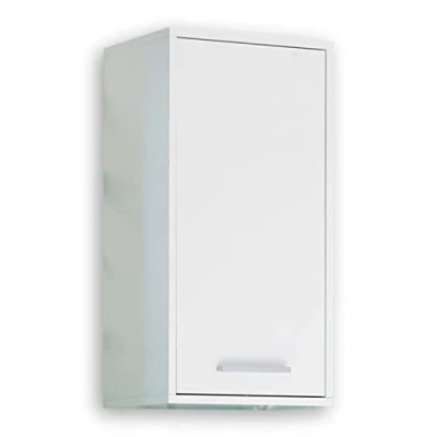 Abbildung von MILANO Badezimmer Hängeschrank in Wildeiche Optik, Weiß Hochglanz Badezimmerschrank Bad Schrank mit viel Stauraum 38 x 72 23 cm (B/H/T)