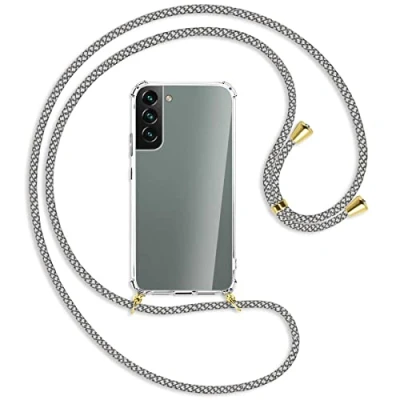 Abbildung von mtb more energy® Handykette kompatibel mit Samsung Galaxy S22 5G (SM S901, 6.1&#039;&#039;) Fancy Fishnet/Gold Smartphone Hülle zum Umhängen Anti Shock Full TPU Case