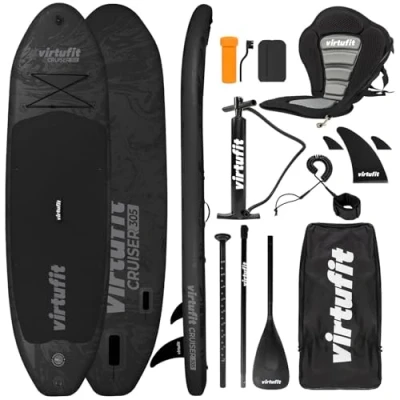 Abbildung von Supboard Cruiser 305 Schwarz Mit Kajaksitz. Zubehör und Tragetasche