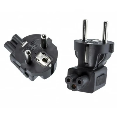 Abbildung von DINIC Stromadapter CEE 7/7 auf C5 Mickey Maus gewinkelt, Adapter