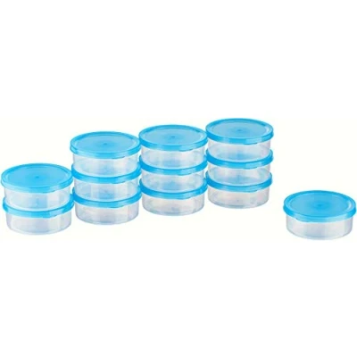 Abbildung von MiraHome Gefrierdosen Set 12x0,2L Durchsichtig Blau Perfekt in der Küche zur Aufbewahrung &amp; Organisation für Lebensmittel Vorratsdosen mit Deckel Luftdicht Austrian Quality