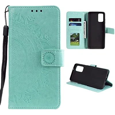 Abbildung von CoverKingz Handy Hülle kompatibel mit Xiaomi Mi 11i/Poco F3 Handyhülle Kartenfach Bookcover Case Tasche klappbar Motiv Mandala Grün
