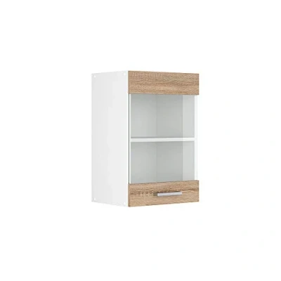 Abbildung von Vicco Glashängeschrank R Line, Sonoma/Weiß, 40 cm