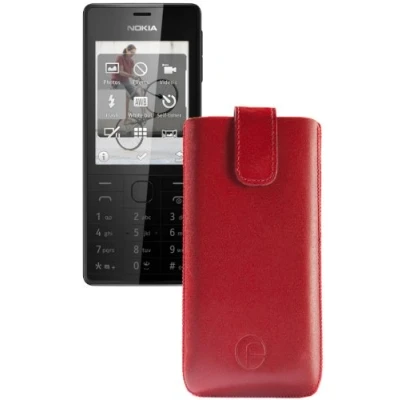 Abbildung von Original Favory Etui Tasche für / Nokia 515 Leder Handytasche Ledertasche Schutzhülle Case Hülle Lasche mit Rückzugfunktion* in Rot